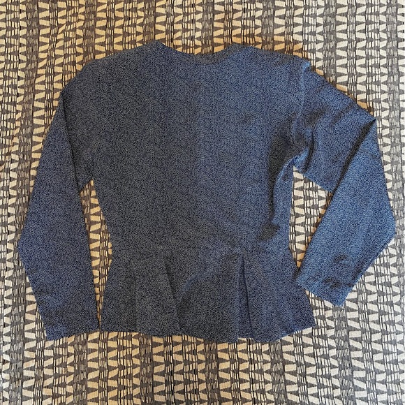Vintage Peplum Blouse Jordan Ari Navy and White Polka Dot - Picture 3 of 6